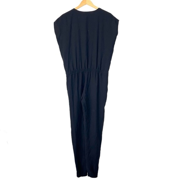 Vince Zip Front Jumpsuit in Black, Drawstring Waist - Picture 4 of 8